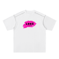 Pink Logo Contrast-Stitched Cotton Tee