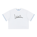 Unisex Boxy Plaid-Lined Double-Face T-Shirt