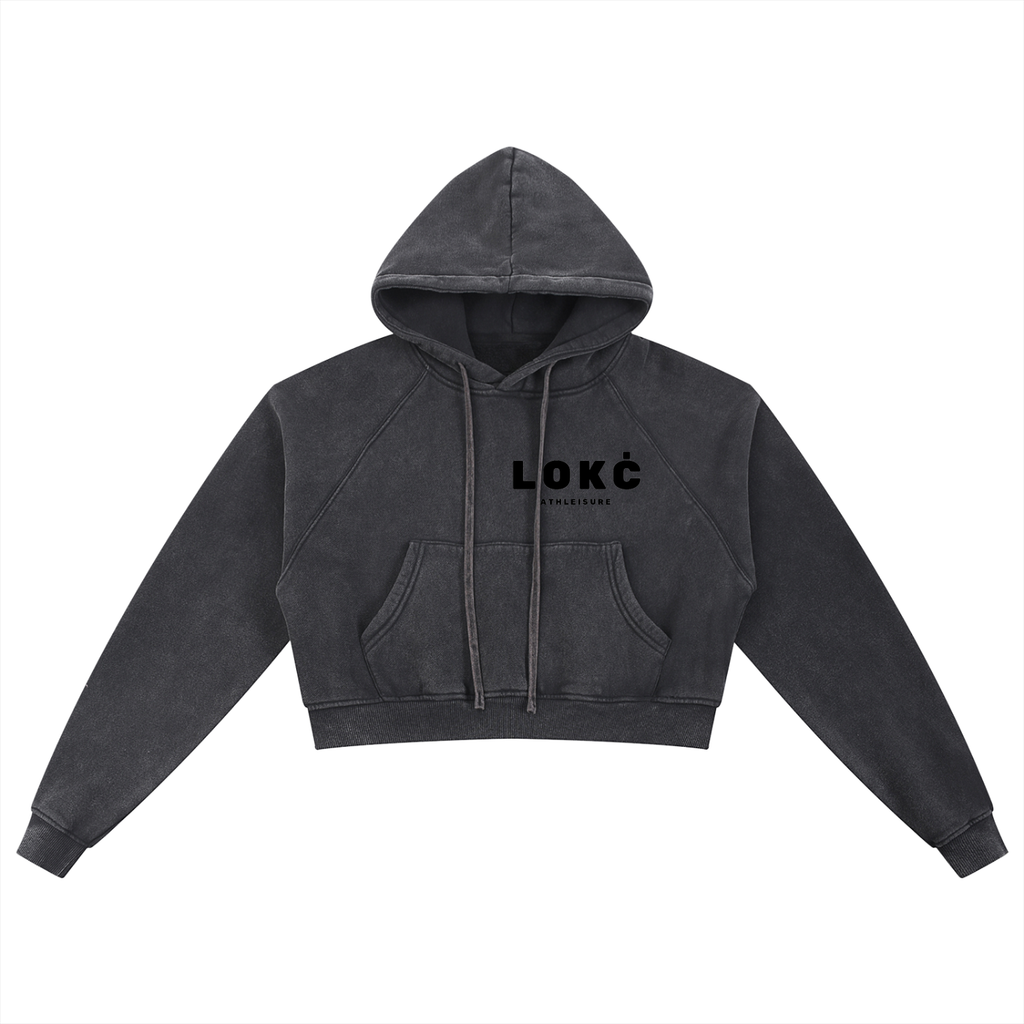 Snow Washed Cropped Hoodie
