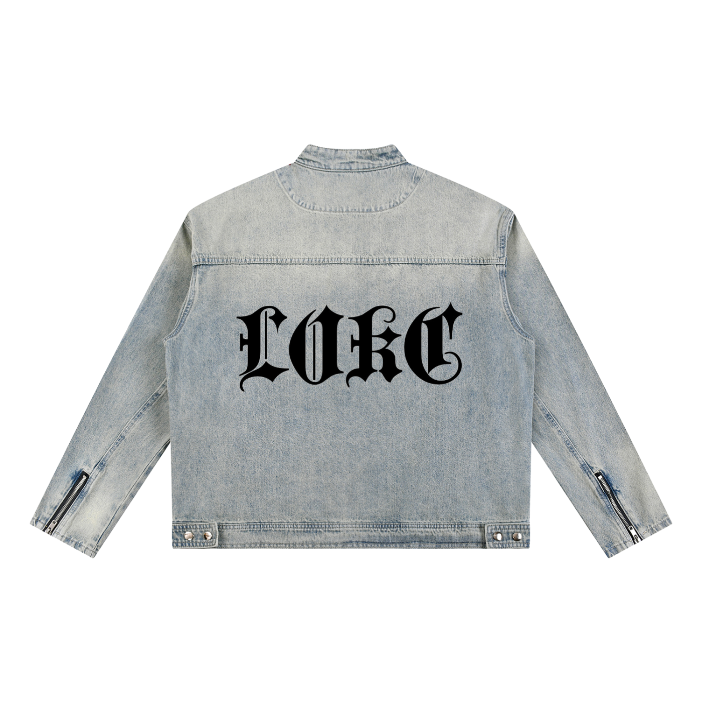 Scribe Logo Vintage Wash Zip Denim Jacket