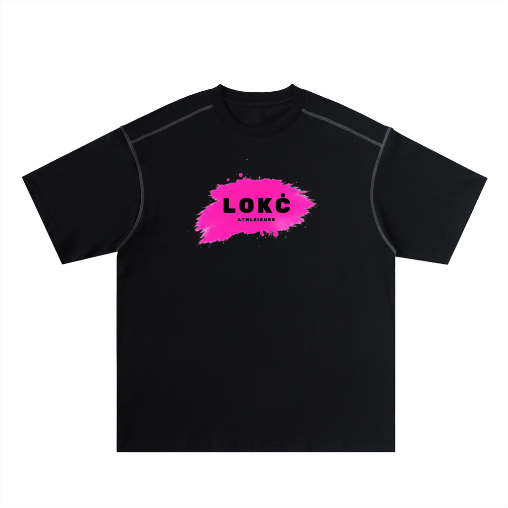 Pink Logo Contrast-Stitched Cotton Tee