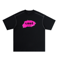 Pink Logo Contrast-Stitched Cotton Tee